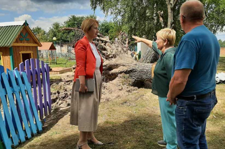 Член Совета Республики Е.Зенкевич посетила населенные пункты Гомельской области, пострадавшие от урагана