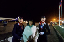 Татьяна Абель приняла участие в торжественном мероприятии по случаю открытия регулярного авиарейса Гомель — Москва