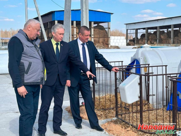 Во время рабочей поездки в Ельский район сенатор Леонид Заяц посетил некоторые животноводческие объекты