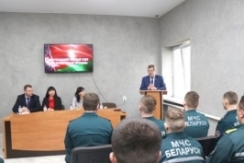 Член Совета Республики В.Полищук выступил перед сотрудниками Мстиславского районного отдела по ЧС